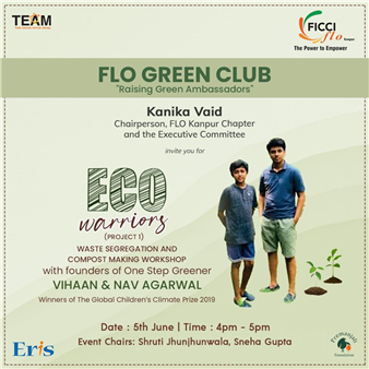 The Chintels Schools have joined hands with FICCI FLO, Kanpur in raising Green Ambassadors by creating environment awareness in young minds.  On this environment day, 5th June, 2021, 4:00pm-5:00pm, founders of One Step Greener– an organisation started by two young boys from Delhi will be conducting a hands on workshop on waste segregation and composting.  Each of us needs to shoulder the responsibility to do our bit for a greener world.